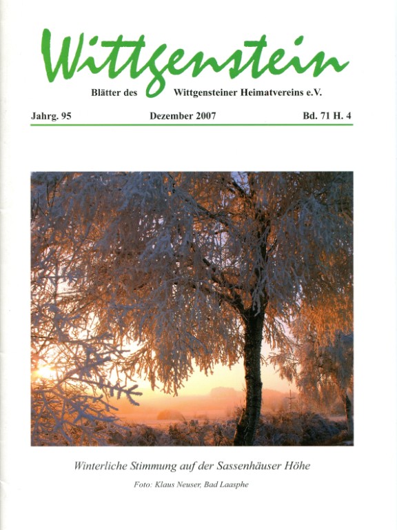 Inhaltsverzeichnisse WHV Hefte 2007